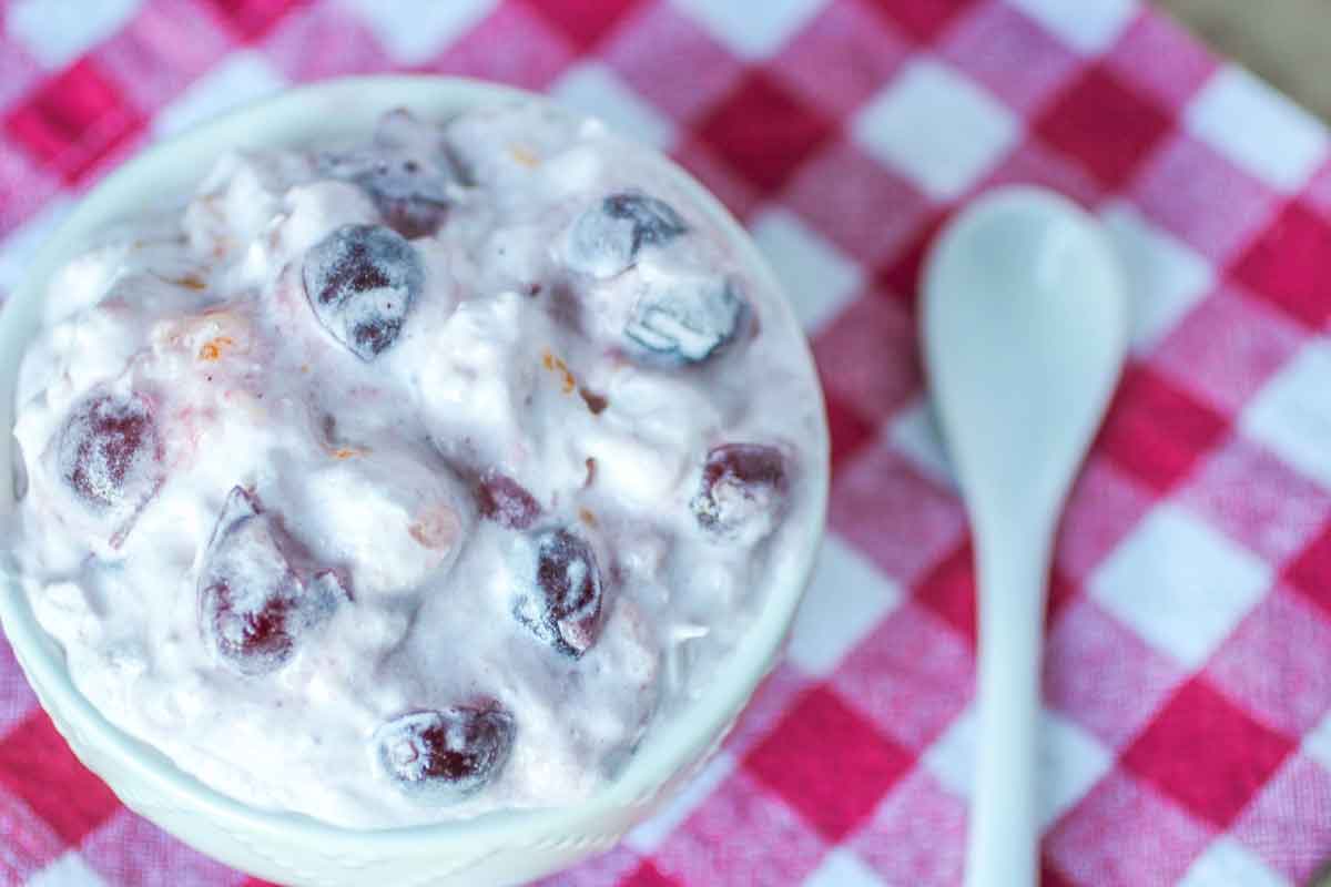 Cranberry 5 Cup Ambrosia Salad Close Up