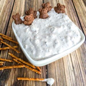 Cookies and Cream Dip with Bear Cookies Swimming In the Dip